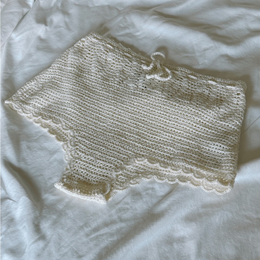 Topshop Cream Crochet Bikini Cover Up Bottom
